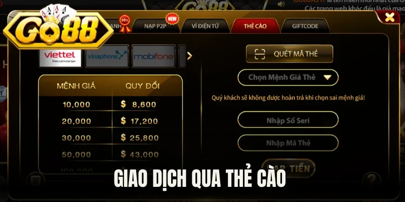 Giao dịch qua thẻ cào
